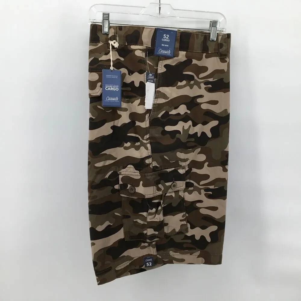 Roundtree & Yorke Cargo Casual Camo Shorts Mens Big & Tall Size 52W Gorpcore NWT